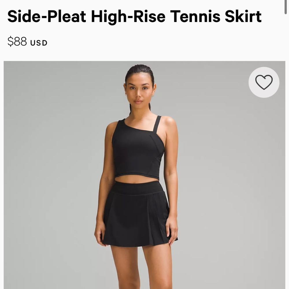 Side-Pleat High-Rise Tennis Skirt